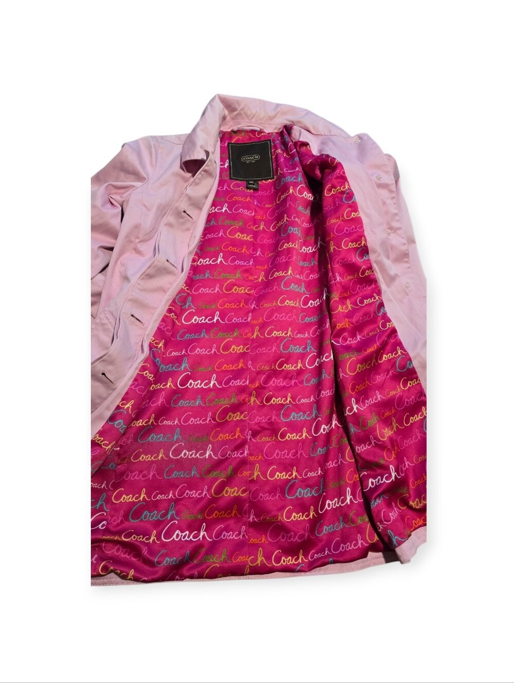 Vintage Coach Light Pink Trench Coat - Picture 6 of 9